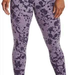 Under Armour Women Purple Marble-Print High-Rise Leggings Size Medium